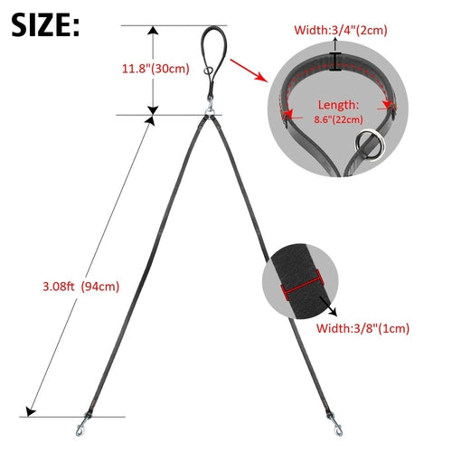 2 Ways Dog Leash Double Two Pet Leather Leads